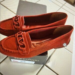 Women’s Franco Sarto L-Farah Red Suede Loafer Size 7.5